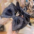 thumbnail image 2 of Jumwrit Large Bow Hair Clip Rhinestone Hair Barrette Strong Hold Bowknot Hair Clip Mesh Hair Bow Fashion Hair Accessories for Women Girls, 2 of 4