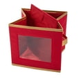 thumbnail image 6 of Simplify Polyester Holiday Salad Plate Square Storage Box with Felt Dividers, Red, 6 of 13