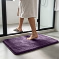thumbnail image 7 of Purple Bath Mat 15.7x23.6 in Soft Plush Absorbent Shaggy Bathroom Rug Non Slip Machine Washable Thick Microfiber Floor Carpet for Shower Home Decor, 7 of 7