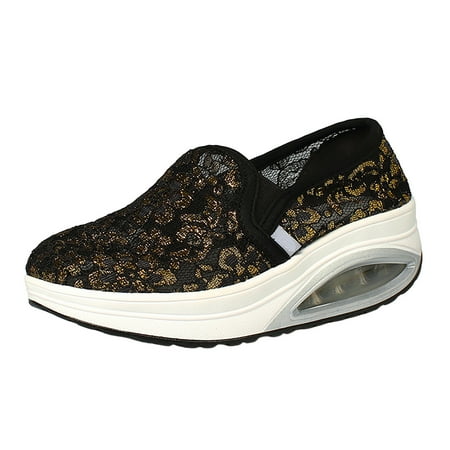 

Youmylove Hollow Out Rocking Shoes Women In The Fashion Mesh Breathable Casual Shoes With Air Cushioned Soft Soles Summer Comfy Beach Outdoor Walking Footwear