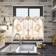 thumbnail image 4 of Yayeee Kitchen Curtains Tier Pair Light Filtering 27"x36" Rod Pocket Short Cafe Window Panel, Pink Seashell, 4 of 7