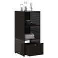 thumbnail image 3 of vidaXL Garden Storage Cabinet Black 50x55x115 cm Poly Rattan, 3 of 5