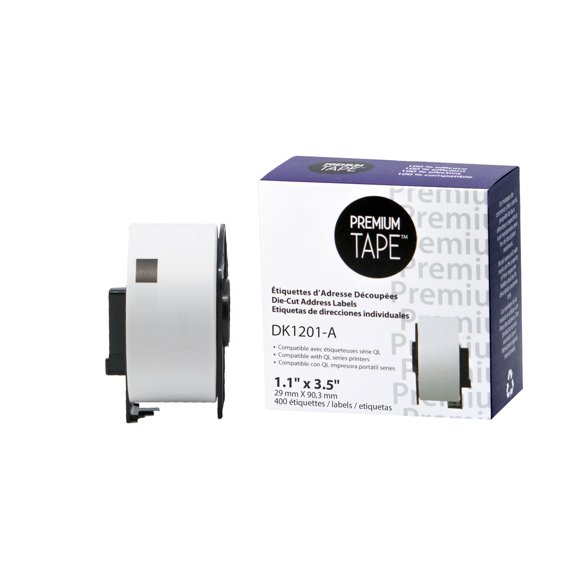Premium Tape Die-Cut Standard Address Labels - Alternative for Brother DK-1201