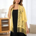 thumbnail image 3 of Elegant Lace Shawl Wrap for Weddings and Formal Occasions Sophisticated Evening Accessory for Bridesmaids and Guests Timeless Knitwork Shawl with Intricate Design, 3 of 4