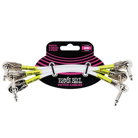 Ernie Ball 6  Flat Angle / Flat Angle Patch Cable 3-Pack - White price history on PriceWatchPro
