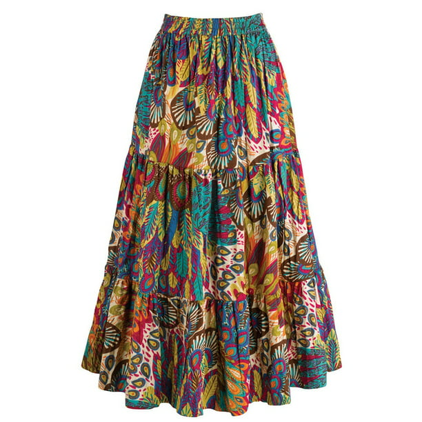 Catalog Classics - Women's Peasant Broom Skirt - Reversible Tangier ...
