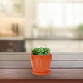 thumbnail image 7 of Home Garden Plastic Table Decoration Flower Plant Pot Planter Holder Orange, 7 of 7