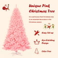 thumbnail image 6 of Gymax 7.5ft Pink Artificial Christmas Tree Hinged Spruce Full Tree w/ Metal Stand, 6 of 10