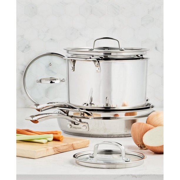 Belgique Stackable 10Piece Stainless Steel Cookware Set Designed to Be