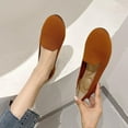 thumbnail image 5 of Viluyesy Flats for Womens, Shallow Solid Color Slip-On Casual Comfort Breathable Shoes Brown, 5 of 9