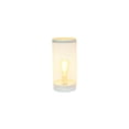 thumbnail image 2 of HomeStock Coastal Cool White Mesh Cylindrical Steel Table Lamp with Lattice Cut-Out Design, Industrial Style for Modern and Contemporary Spaces, 2 of 6