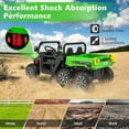 thumbnail image 2 of OLAKIDS 24V 2 Seater Ride on Dump Truck, 4WD 6x6 Battery Powered Kids UTV with Remote Control, 4 x 90w Engine, Electric Dump Bed, Spring Suspension, Ride on Toys for Big Kids, 2 of 9