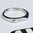 thumbnail image 3 of 925 Sterling Silver Platinum-Plated Custom Engraved Ring – Personalized Adjustable Open Band for Women and Men, RTT Jewelry, 3 of 6