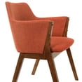 thumbnail image 6 of Renzo Orange Fabric and Walnut Wood Dining Side Chairs - Set of 2, 6 of 8