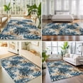 thumbnail image 4 of Area Rugs 5'x7', Blue Brown Palm Leaf Carpet Runner Indoor Outdoor Rugs Home Decor Aesthetic, Vintage Summer Botanical Non Slip Mats Washable Accent Rug for Living Room Bedroom, 4 of 8