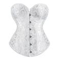 thumbnail image 4 of Tops de corsé Prolriy para mujer, conjuntos de top de corsé con bustier para mujer, faja de cintura de satén negro, tops góticos de talla grande, tops de mujer blancos XL, 4 of 4