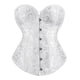 thumbnail image 4 of Tops de corsé Prolriy para mujer, conjuntos de top de corsé con bustier para mujer, faja de cintura de satén negro, tops góticos de talla grande, tops de mujer blancos XL, 4 of 4
