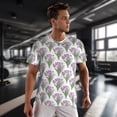 thumbnail image 3 of Wukai Tulips Flowers Print Men's Short-Sleeved Mesh T-Shirt,Quick-Dry Short Sleeve Workout T-Shirt-X-Small, 3 of 8