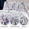 thumbnail image 5 of Beartech Floral Quilt Set Queen Size Mauve Tulip Butterfly Quilt Lightweight Reversible Microfiber Bedspread Coverlet Bedding Set, 5 of 7