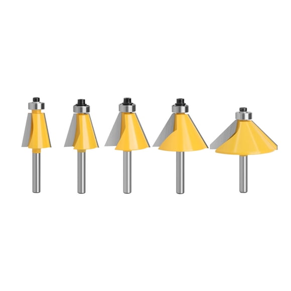 Efficient Chamfer Router Bit, Sharp Carbide Tipped Bevel Edging Tool for Seamless Miter Joints Creation