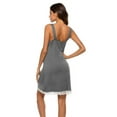 thumbnail image 6 of Women's Sleepwear Chemises V-Neck Full Slip Babydoll Nightgown,Sleeveless Sling Soft Cute Sleepwear Sleep Dress Lace Lounge Sleepwear Pajamas Dress Sexy Sleepshirts Short Night Shirts,XS-2XL Gray, 6 of 7