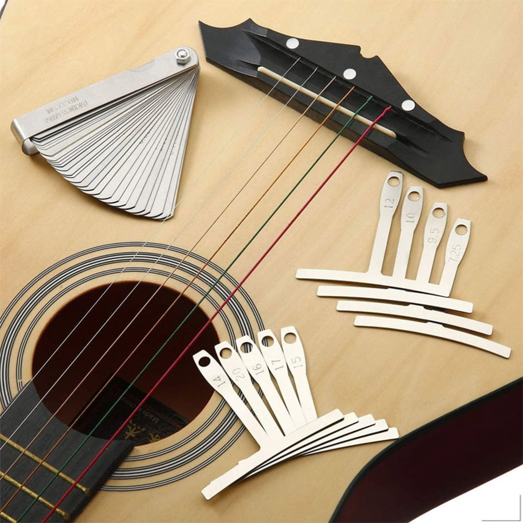 CEORPER Guitar Setups Gauge Luthier Repair Tool Bass Measuring Tool Guitar String Action Gauge Ruler Guitar String Height Gauge