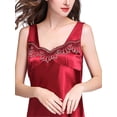 thumbnail image 5 of Women Plus Size Silk Sleeveless Lingerie Nightgown Chemises Slip Sleepwear Night Lounge Dress, 5 of 6