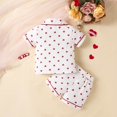 thumbnail image 5 of CAICJ98 Toddler Baby Girl Solid Pjs Ruffle Long Sleeve Button Shirt Top and Pants Kids Cotton 2Piece Pajamas Set White,6-12 Months, 5 of 6