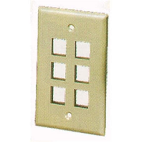 ICC FACE-6-IV 6 Port Faceplate - Ivory