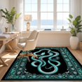 thumbnail image 3 of Design&I 6'x9' Ultra Soft Area Rug, Snake Gothic Round Serpent Abstract Scale Mosaic Mystical Border None Fluffy Washable Non Shedding for Guest Room Bedroom Living Room, 3 of 7