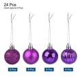 thumbnail image 3 of Uxcell 24Pcs bolas de Navidad de 1.18" adornos a prueba de roturas para decoración de árboles de Navidad moradas, 3 of 7
