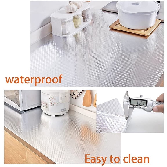 Kitchen Countertop Oil-proof Sticker for Waterproof Protection with Aluminum Foil, 5M