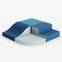 EcoSummer 4-Piece Soft Foam Climbing Blocks for Toddlers, PU Leather Indoor Playground Set for Crawling, Sliding & Learning