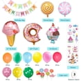 thumbnail image 2 of Decoración de cumpleaños para niñas, kit de cumpleaños para niñas con pancarta, decoración de feliz cumpleaños, globos de cumpleaños helados para niñas, cumpleaños Candyland reutilizable, 2 of 5
