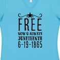 thumbnail image 4 of Inktastic Free- Now and Always- Juneteenth 6-19-1865 Women's V-Neck T-Shirt, 4 of 5