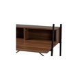 thumbnail image 6 of Baxton Studio Palmira Modern Industrial Walnut Brown Finished Wood and Black Metal Desk with Shelves, 6 of 6