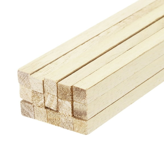 Square Wooden Sticks, 10"x5/16"x5/16" Dowel Rod Unfinished Hardwood Stick Craft Twigs Log Stick for DIY Crafts 15pcs