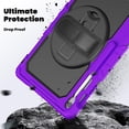 thumbnail image 4 of Funda para Samsung Galaxy Tab S10 FE+ Plus de 13,1 pulgadas modelo 2025 (X620/X626B), funda protectora resistente a prueba de golpes con protector de pantalla, soporte giratorio de 360°,correa de mano, 4 of 9