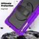 thumbnail image 4 of Funda para Samsung Galaxy Tab S10 FE+ Plus de 13,1 pulgadas modelo 2025 (X620/X626B), funda protectora resistente a prueba de golpes con protector de pantalla, soporte giratorio de 360°,correa de mano, 4 of 9