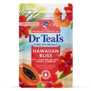 Dr Teals Hawaiian Bliss Epsom Salt Magnesium Soak, Red Sea Salt, Papaya & Hibiscus, 3 lbs