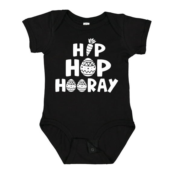 Inktastic Easter Hip Hop Hooray with Eggs and Carrot Boys or Girls Baby Bodysuit