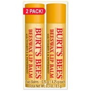 Burts Bees 100% Natural Origin Moisturizing Lip Balm, Original Beeswax, 2 Tubes