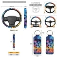 thumbnail image 5 of KUIFORTI Ocean Turtle 13 PCS Car Seat Cover Set Car Seat Cover Steering Wheel Cover Seat belt Cover Pad Keychain Lipstick Portable Sleeve Cup Coasters Car Trash Bag Rear View Mirror Cover, 5 of 7
