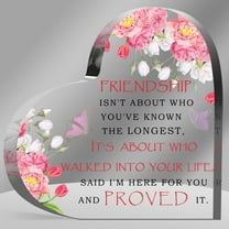 Friend Gifts for Women Friend, Acrylic Heart Keepsake, Friendship Birthday Gifts for Women, Bestie Gifts Cheer up Gift for Bff,Paperweight Keepsake for Home Office Table Shelf 4x4 Inch