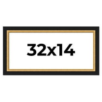 32x14 Frame Gold Real Wood Picture Frame Width 2.25 Inches | Interior Frame Depth 0.5 Inches |