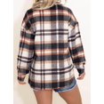 thumbnail image 3 of HSHDLDF Womens Casual Plaid Shacket Button Down Long Sleeve Shirt, 3 of 5