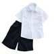 thumbnail image 2 of Odeerbi Niños 2 Piezas Caballero Traje Formal Preppy Vestido de Manga Corta Camisa y Traje Pantalones Cortos Conjunto de Uniforme Escolar, 2 of 9