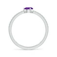 thumbnail image 2 of ANGARA Natural Tilted Pear Amethyst Parallel Split Shank Ring in 14K White Gold for Women (Size-6x4mm) | February Birthstone, Birthday, Anniversary, Jewelry Gift for Women | Natural Amethyst Ring, 2 of 8