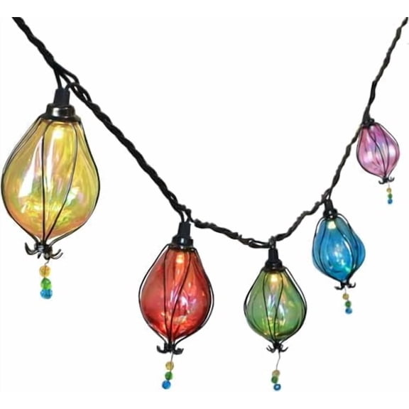 Multicolor Outdoor String Lights with 10 Bulbs Connectable Waterproof, Indoor Outdoor Patio Light for Party Wedding Bedroom Cottagecore Decor
