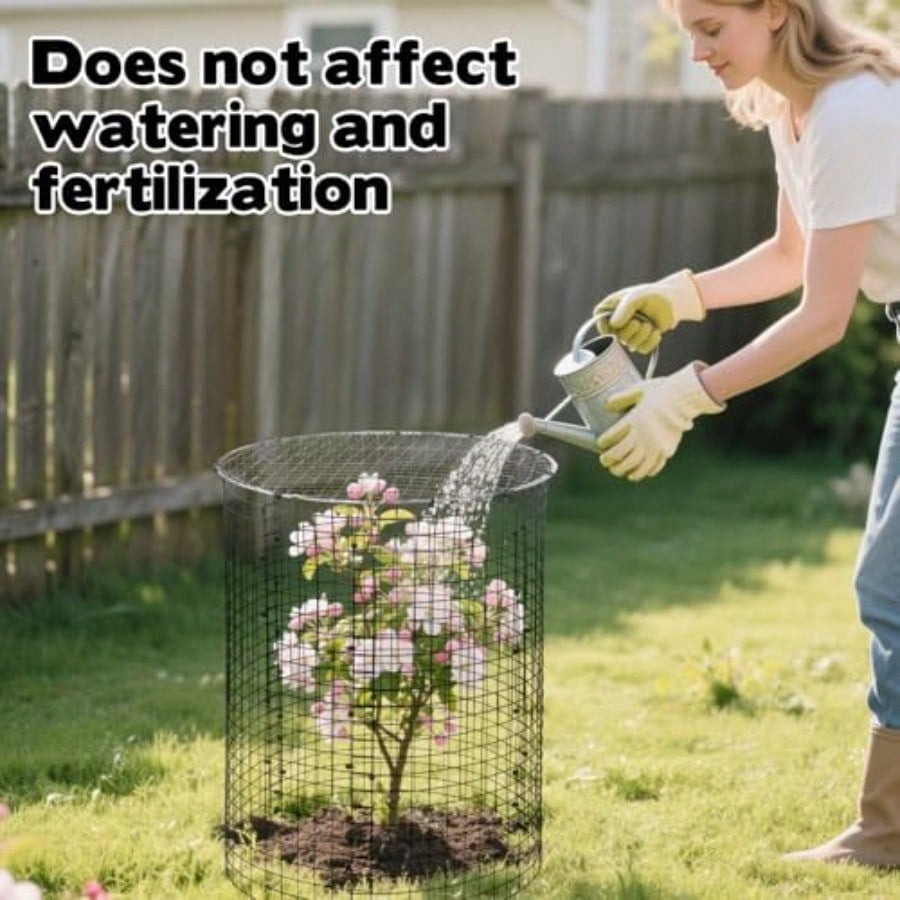 30 Pcs 24'' x 12'' Large Wire Plant Protector from Animals With Metal Cover 10 Pack Metal Plant Cage Chicken Wire Cloche with 10Pcs Metal Covers to Keep Animals Out Garden Protection Bunny Barricade